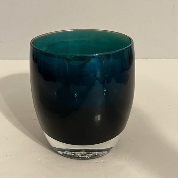 GlassyBaby Gratitude Teal Blue Green Votive Holder - Picture 2 of 10